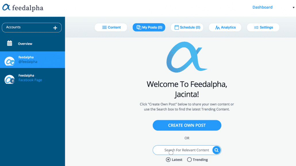 feedalpha searc h or schedule