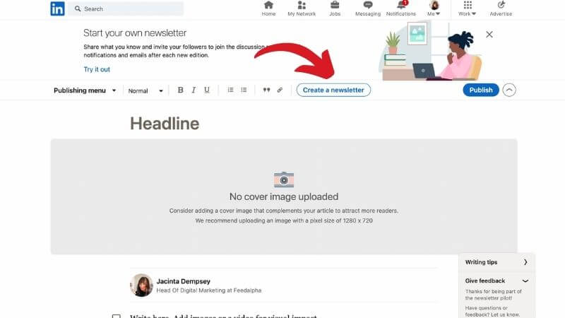 create linkedin newsletter