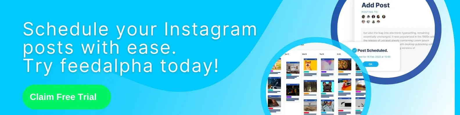 Schedule Instagram posts with feedalpha 