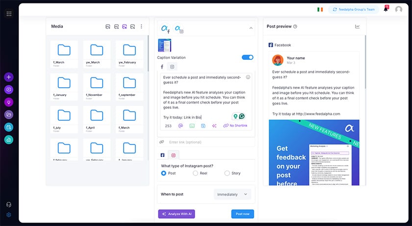 instagram scheduling